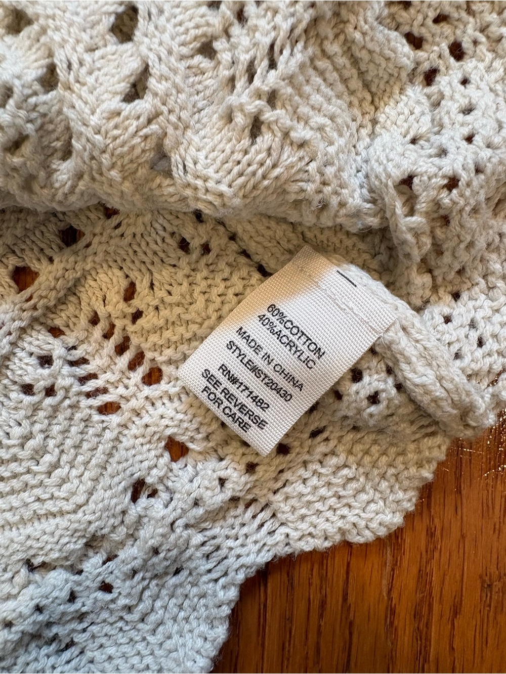 Moon & Madison Cream Crochet Cardigan XS Boho Lace Cropped Festival Cottagecore - Picture 3 of 5